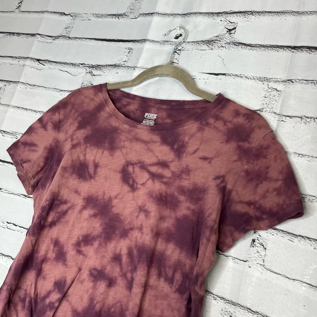 PINK Victoria’s Secret Tie-Dye T-Shirt SP Casual Summer Beachwear Cotton Top Y2K - Image 6
