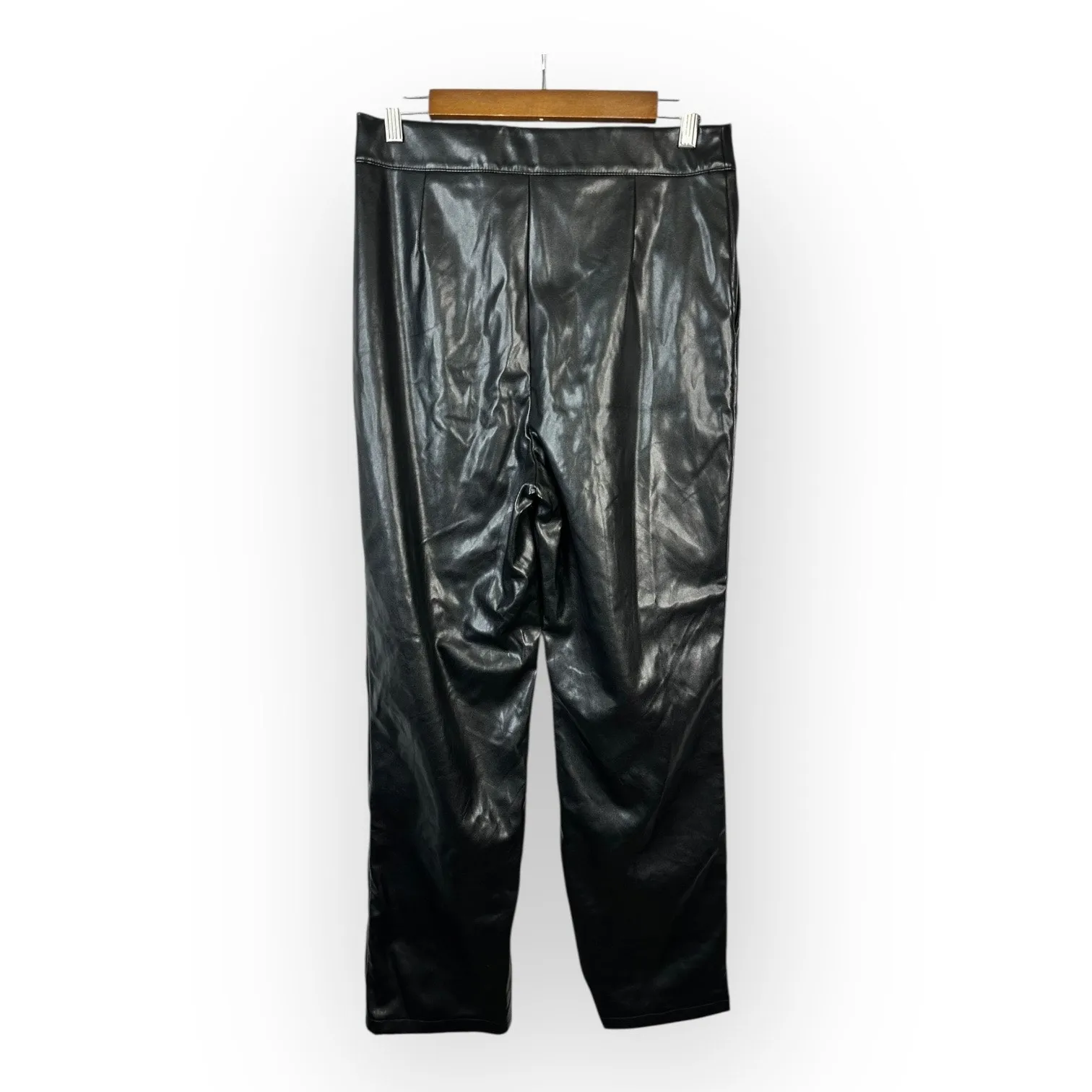 ASOS Design Womens size 8 Vegan Faux Leather Wide Leg Pants Black - Image 2