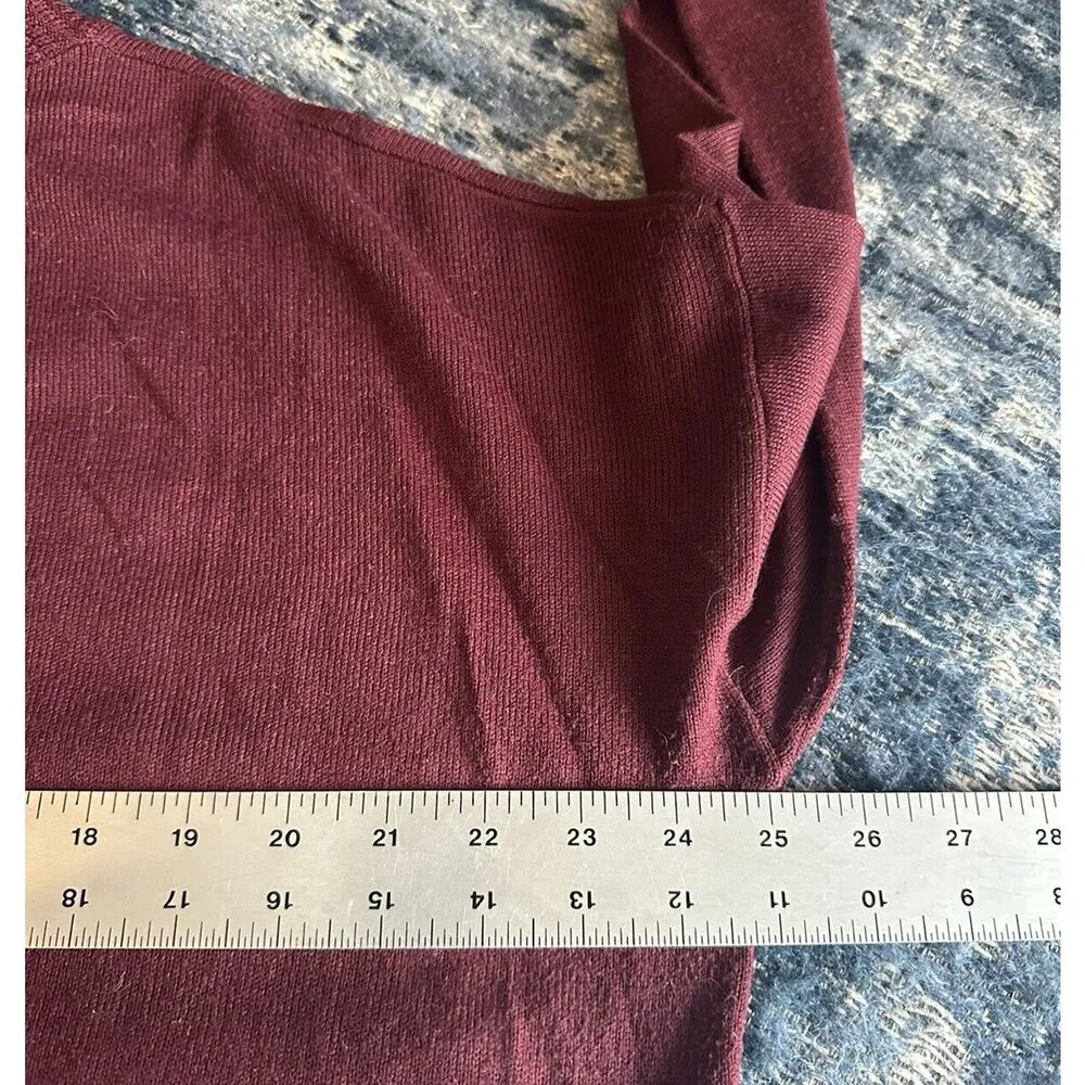 Cato Tunic Sweater Burgundy Slit Cowl Neck 3/4 Sleeves Womens Size XL - Image 4