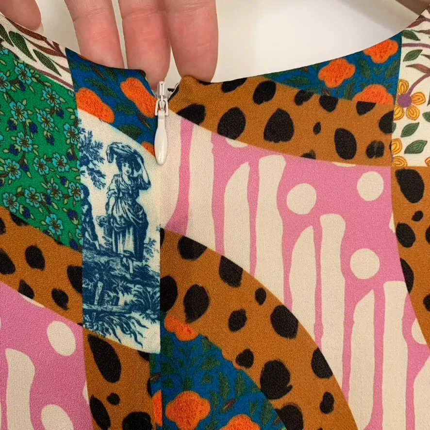 RHODE Ester Patchwork Maxi Dress Womens Size 2 Pink - Image 14