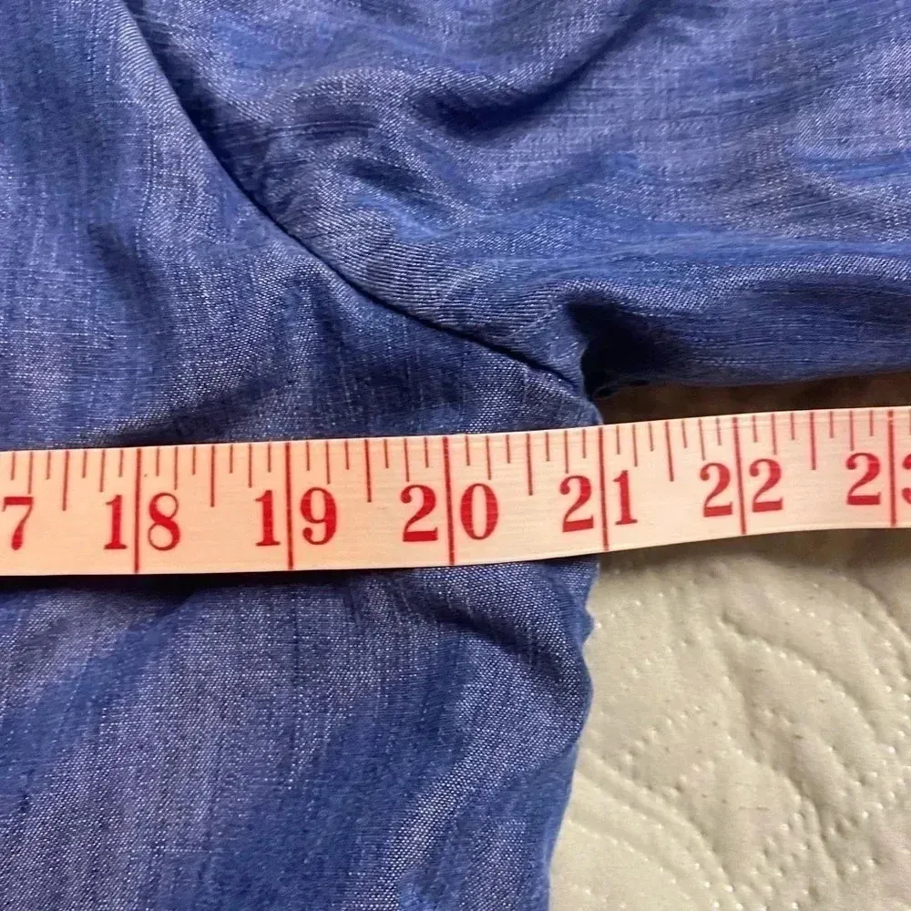 Calvin Klein Denim Chambray Jacket Cinch Waist Belted Size Medium Tencel Lyosel - Image 6