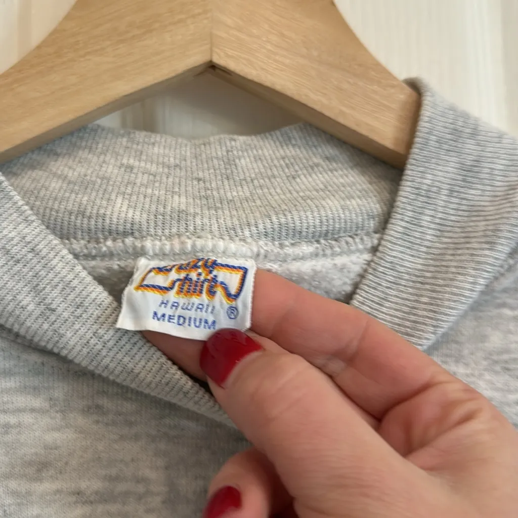 Vintage Carmel embroidered funnel neck sweatshirt Gray Size M - Image 3