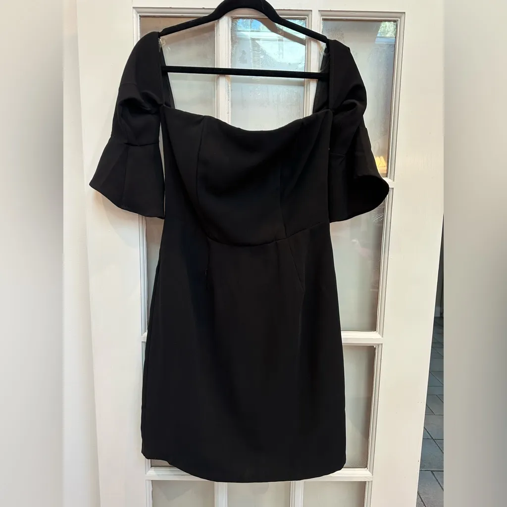 Cupcakes and Cashmere Lexy Off Shoulder Elegant Black Dress Size 8 Medium NWT - Image 3
