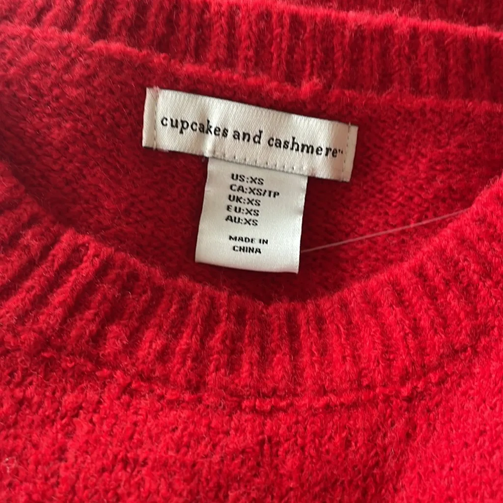 NWT Cupcakes and Cashmere French Bulldog Sweater Pullover Red XS - Image 5