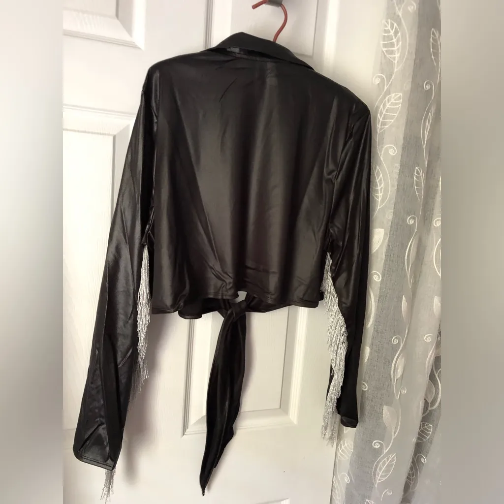 New Cowgirl Crop Top Black Halloween women Costume 1 pc shirt only pls sz 2XL - Image 4