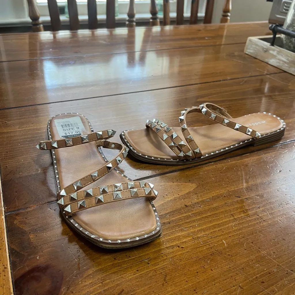 Madden Girl Tan Studded Sandals with Cage Design - Image 2