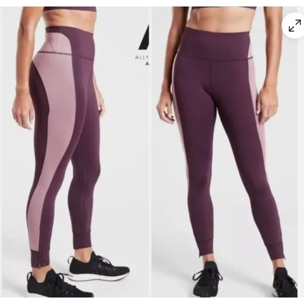 ATHLETA Allyson Felix Legend Mesh 7/8 Tight Agate Purple Pant Women's X-Small - Image 2