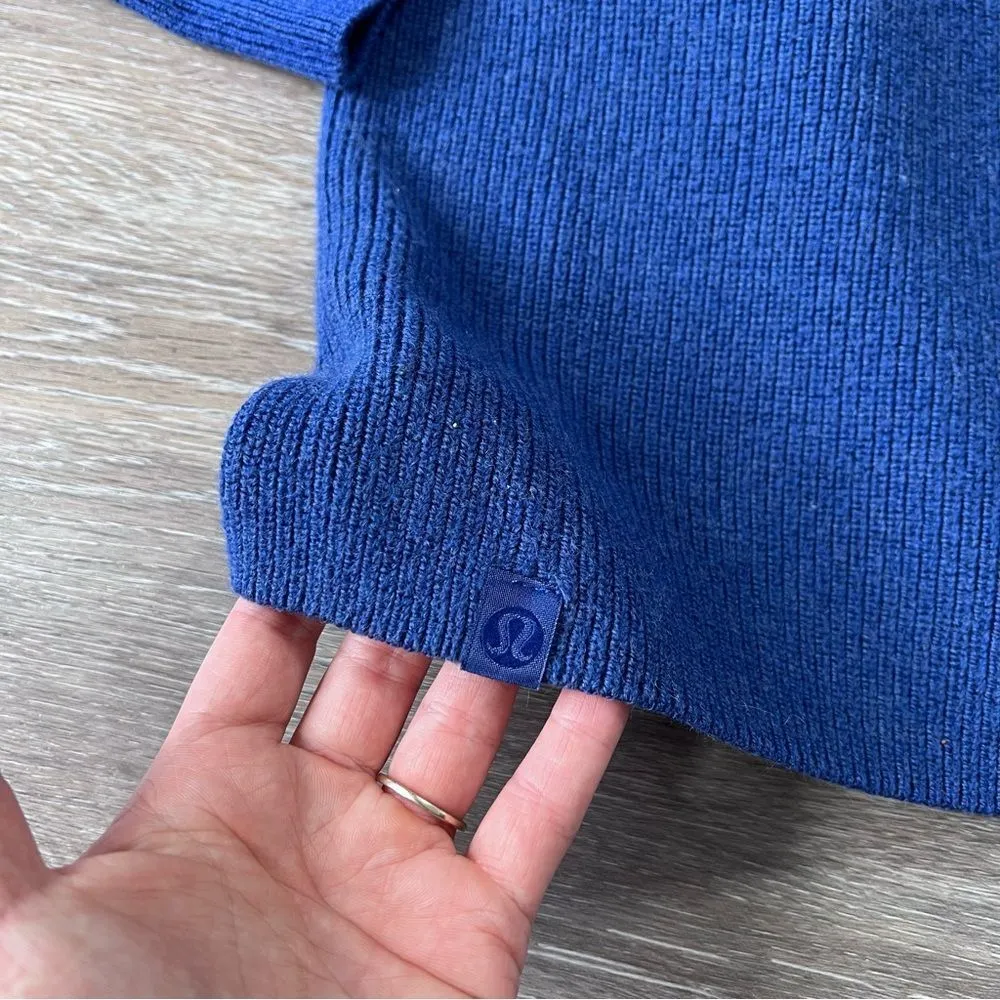 Lululemon merino wool‎ blend ribbed Crewneck sweater in heathered psychic blue 8 - Image 9