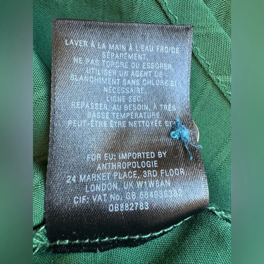 Anthropologie Maeve Avignon Buttondown Blouse Emerald Green Size XS - Image 11