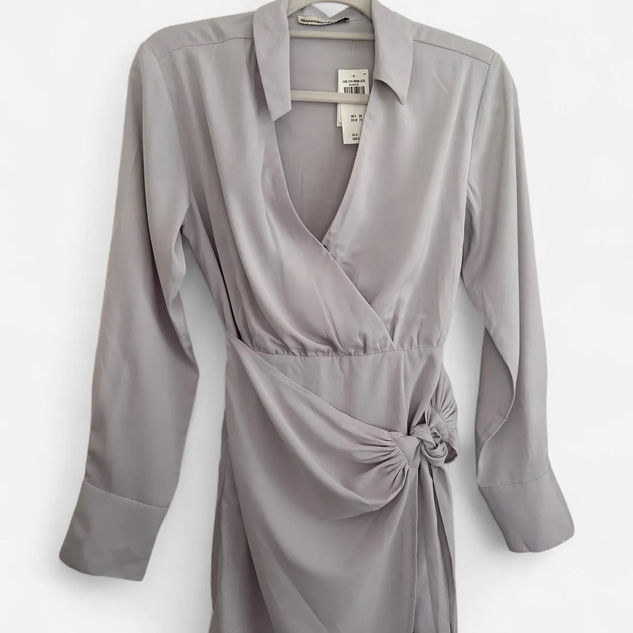 Abercrombie Draped Purple Shirt Mini Dress – Soft Girl Preppy Chic XS NWT - Image 5