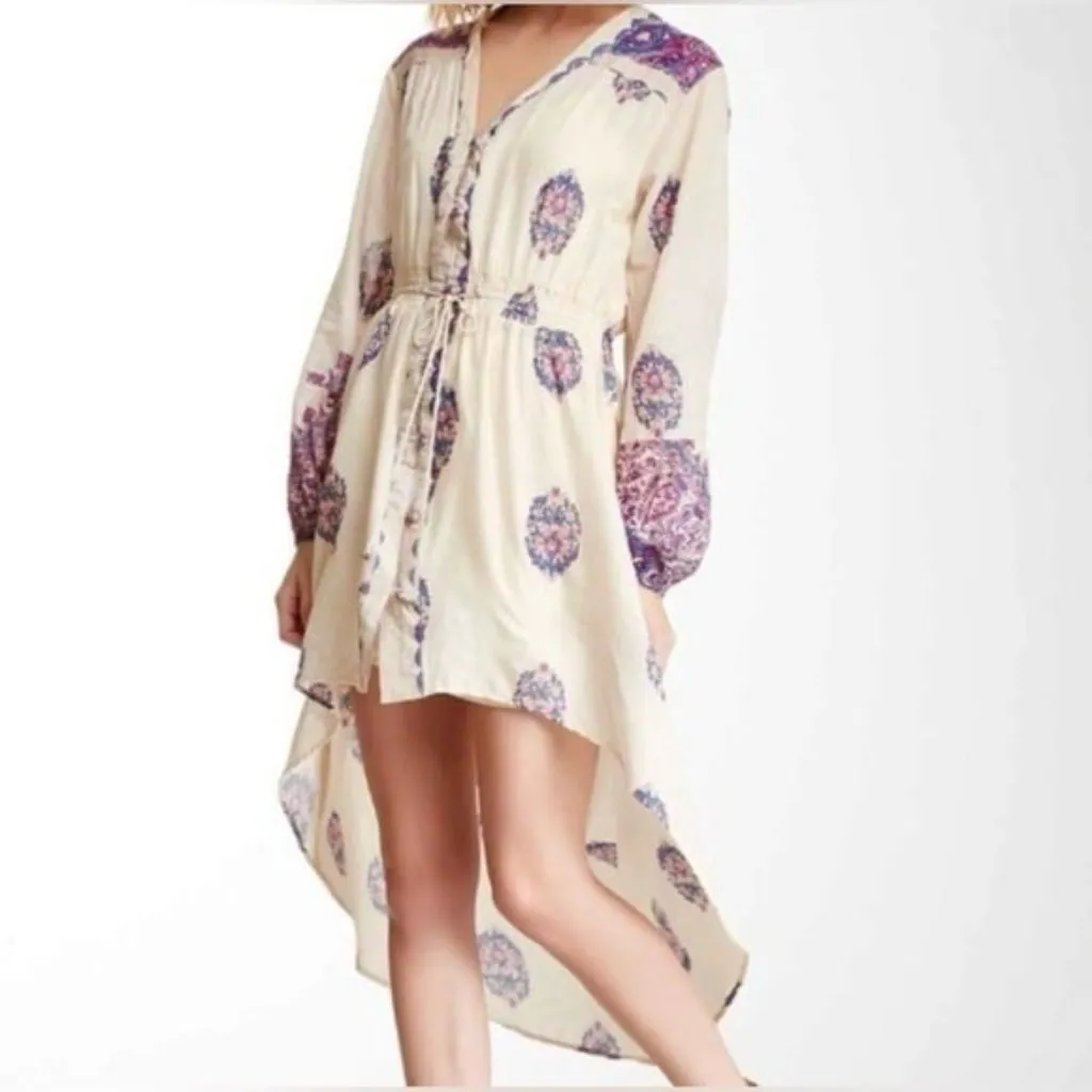 BILLABONG Pretty Lady High-Low Cotton Maxi Dress Balloon Sleeves Size Medium‎ - Image 2