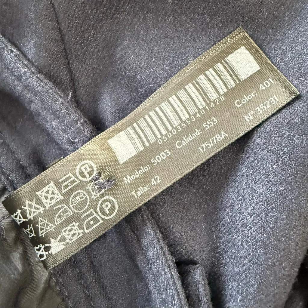 Massimo Dutti Wool Flannel Pants Navy Blue Sz 10 - Image 11