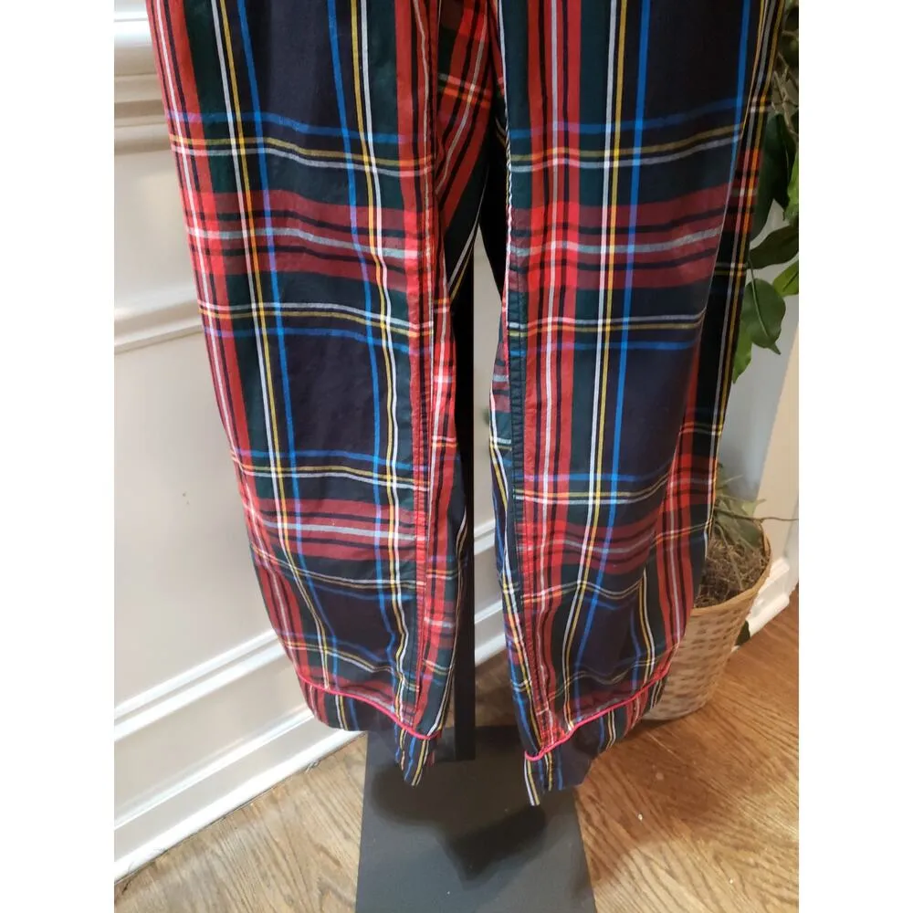 J. Crew 2 Piece Shirt & Pants Womens Size M Blue Red Ribbed Long Sleeve Pullover - Image 14