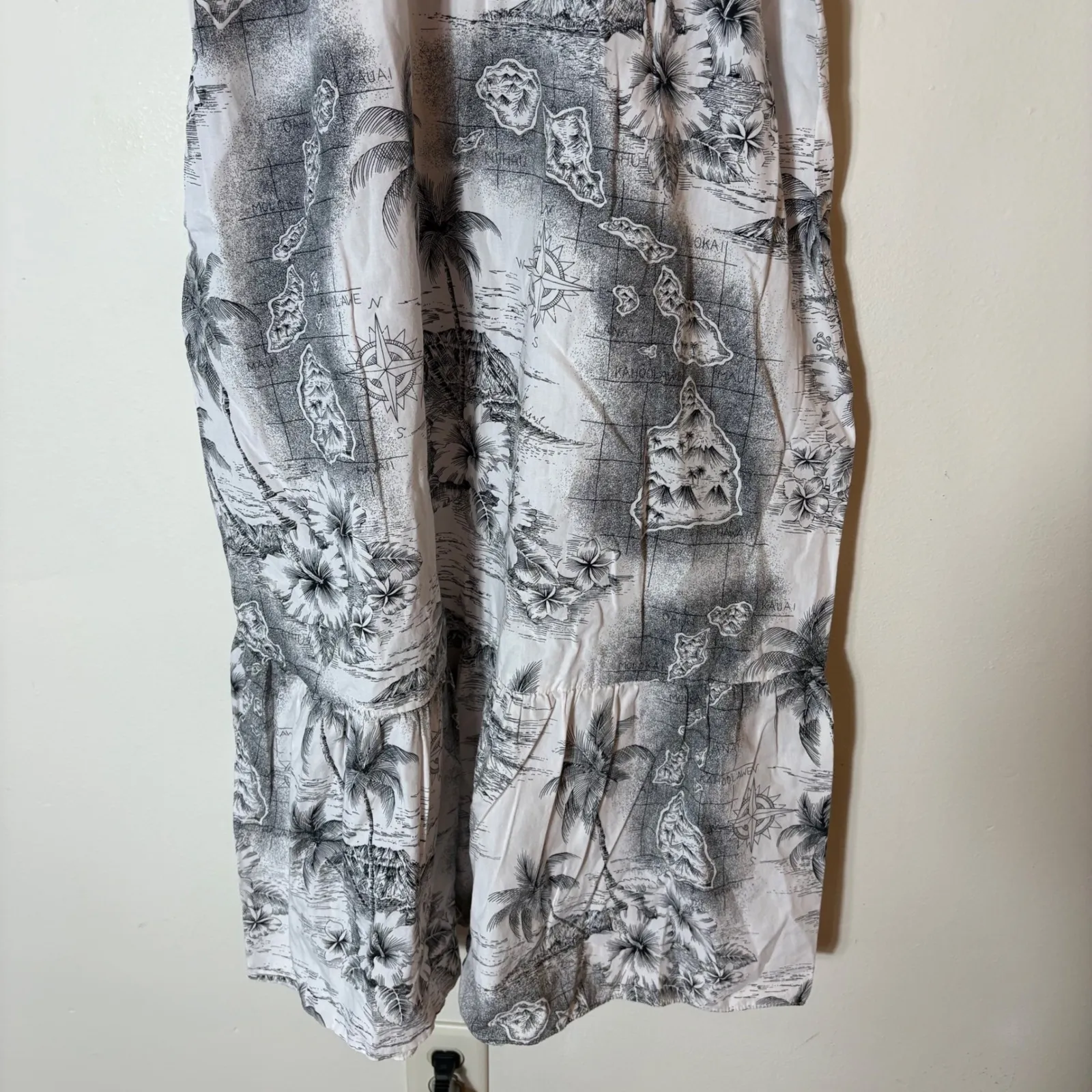 Vintage Aloha Republic Made in Hawaii Cotton Tropical Dress Size Large White - Image 3