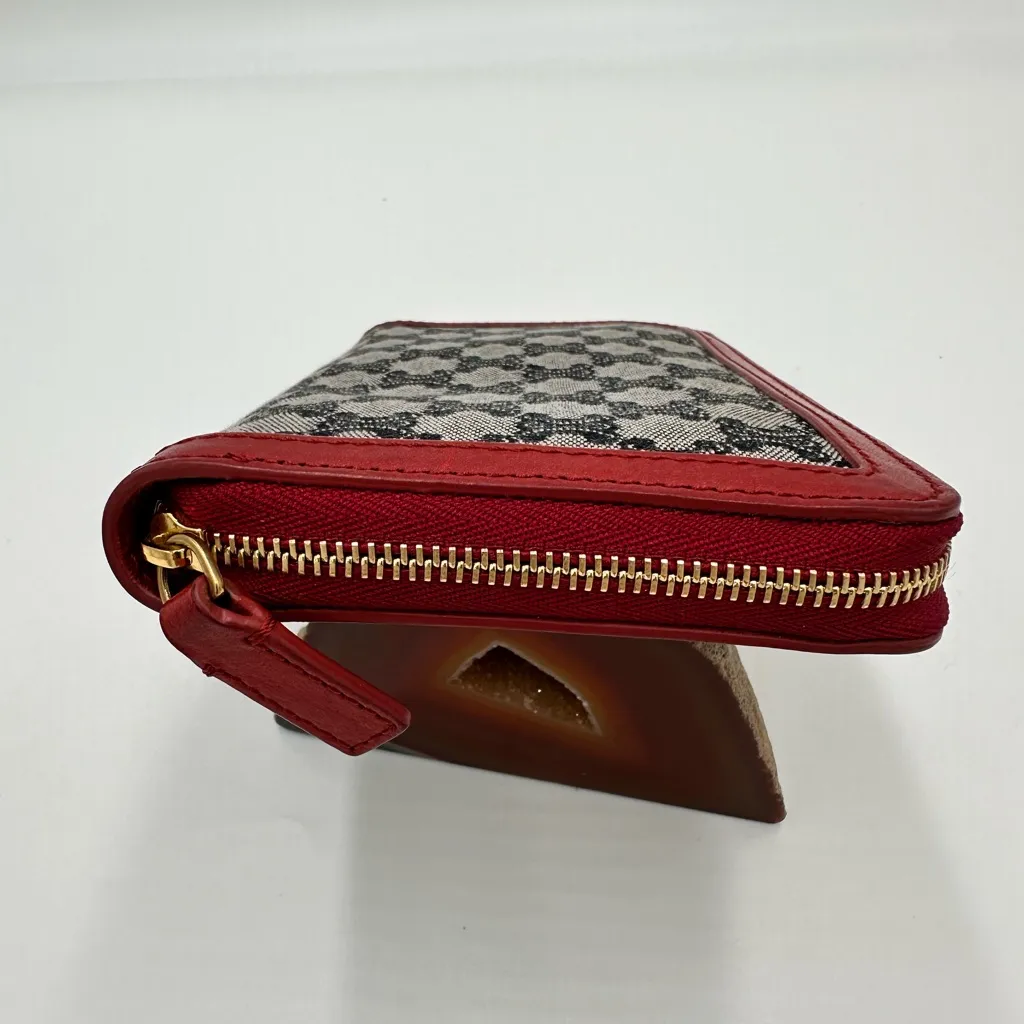 Celine Red and Black Patterned Wallet - Image 4