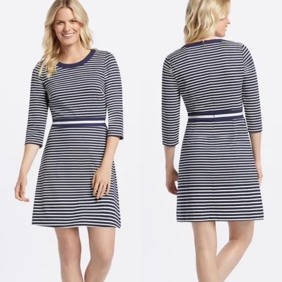 Draper James striped persley ponte dress navy/white 1X - Image 2