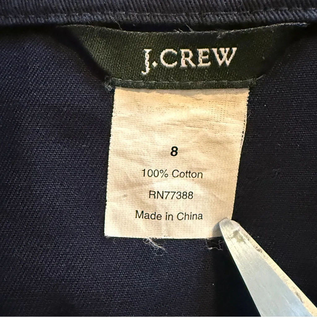 J. Crew Navy Blue Ruffle Front Blazer Jacket Women’s Size 8 - Image 7