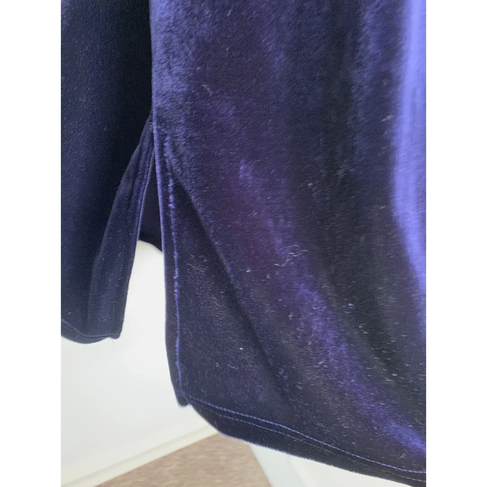 Vintage Velour Purple Blue Jacket Frog Closures Sz 1X Holiday Whimsygoth - Image 7