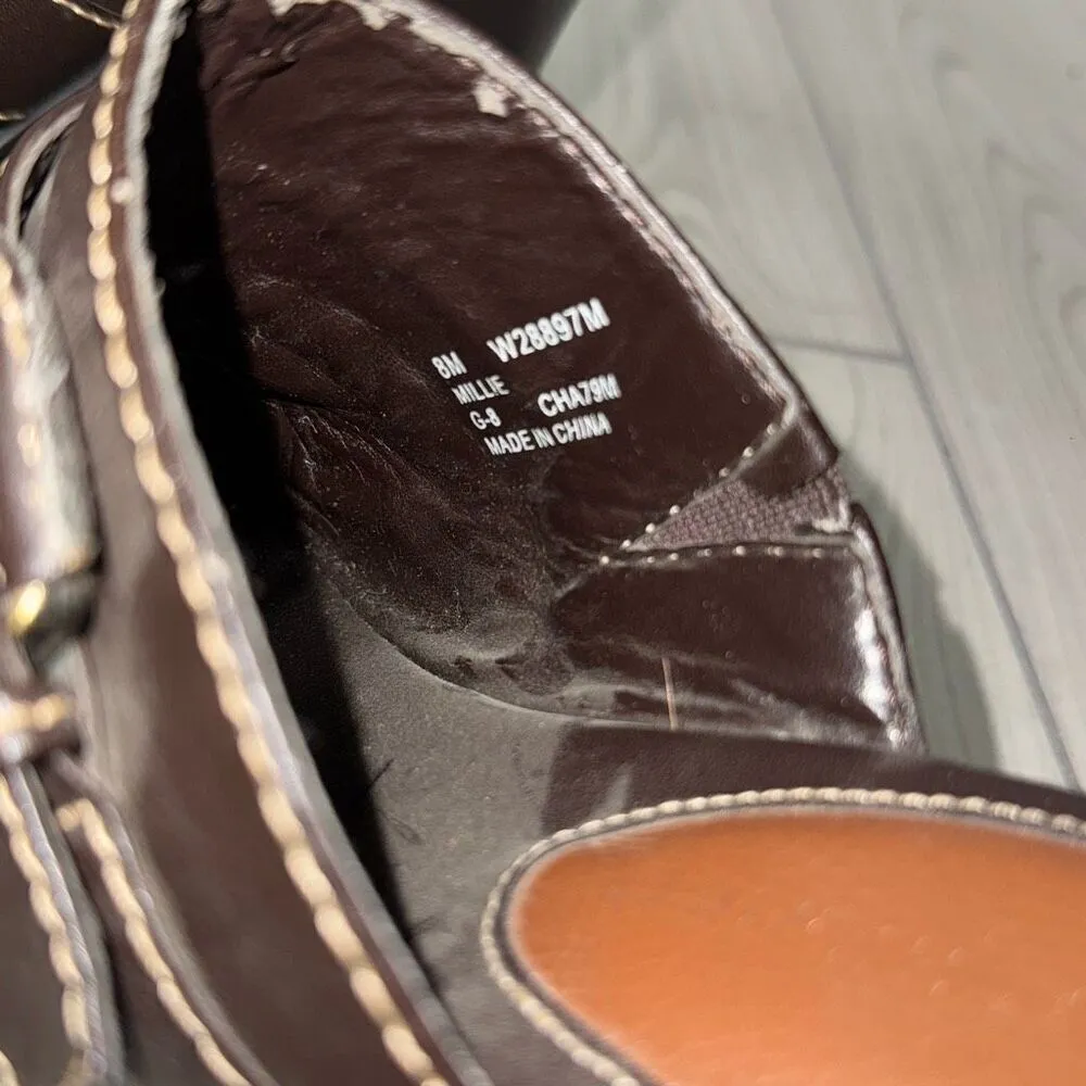 Tommy Hilfiger Millie clog heels brown buckle size 8   Barely worn. In great con - Image 4