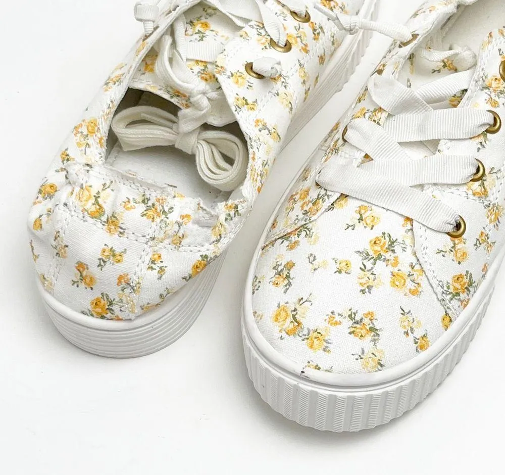 MADDEN GIRL Marisa White Floral Lace Up Fashion Tennis Shoes, Size 10 - Image 12