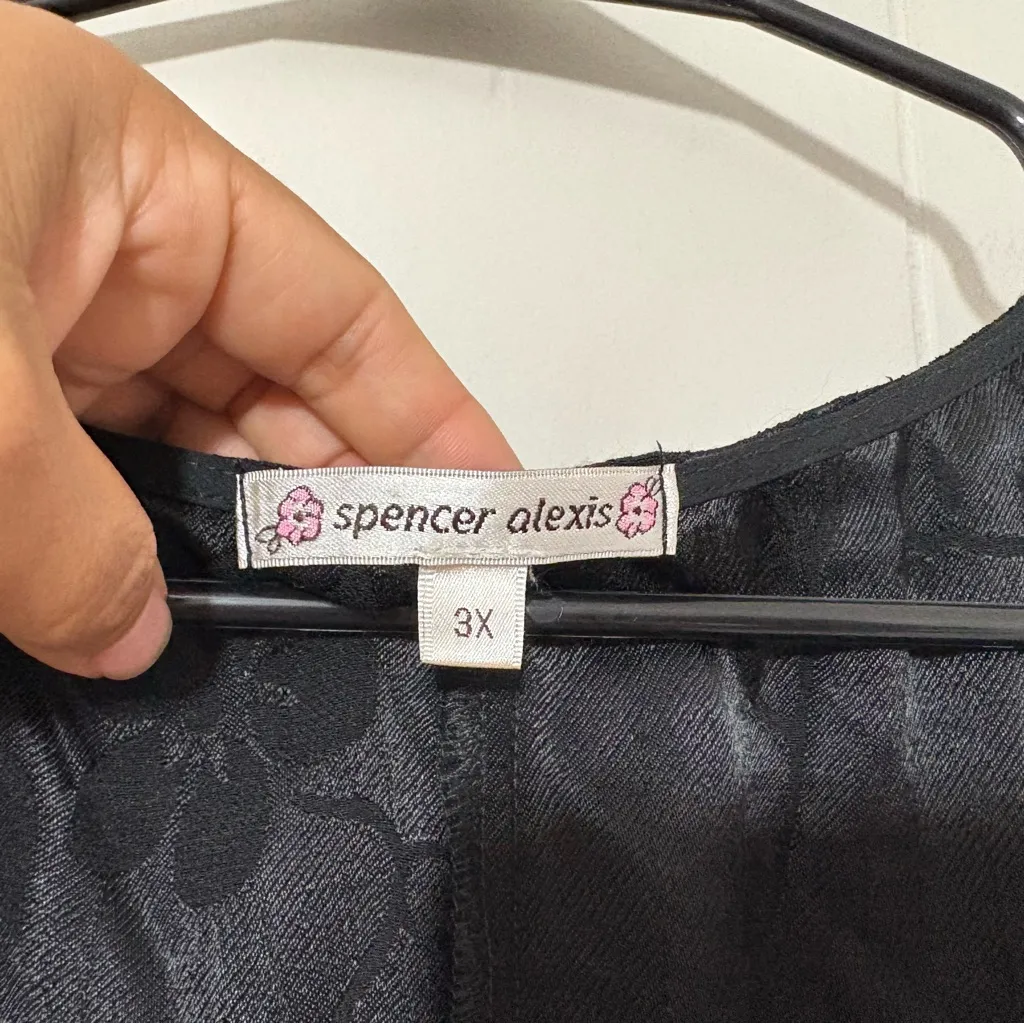 Spencer Alexis Vintage Y2K Black floral goth grunge top size Womens Size 3X - Image 5