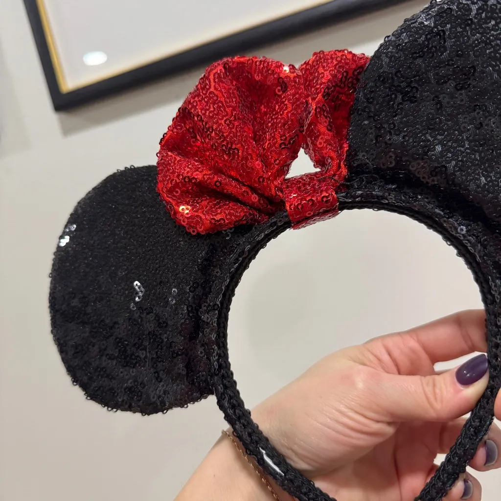 Disney Parks Minnie Mouse ears headband sequins bow - Image 2