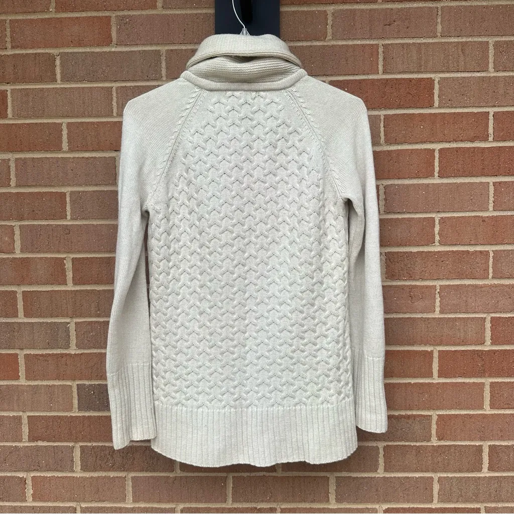 Smartwool Hesperus Full Zip cream cable knit Cardigan Size Small - Image 7