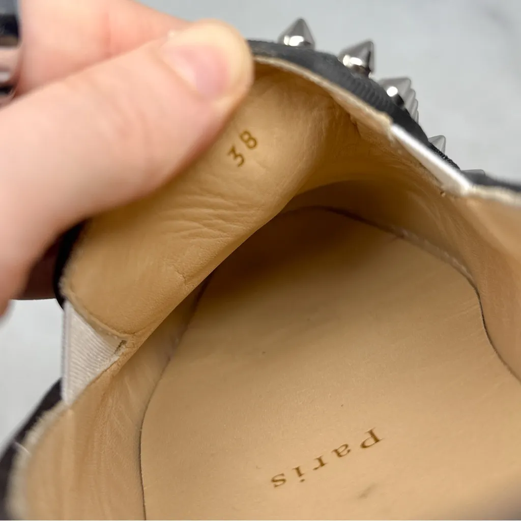 Christian Louboutin Pik Boat Studded Camo Leather Slip On Flat Sneaker Shoes 38 - Image 11