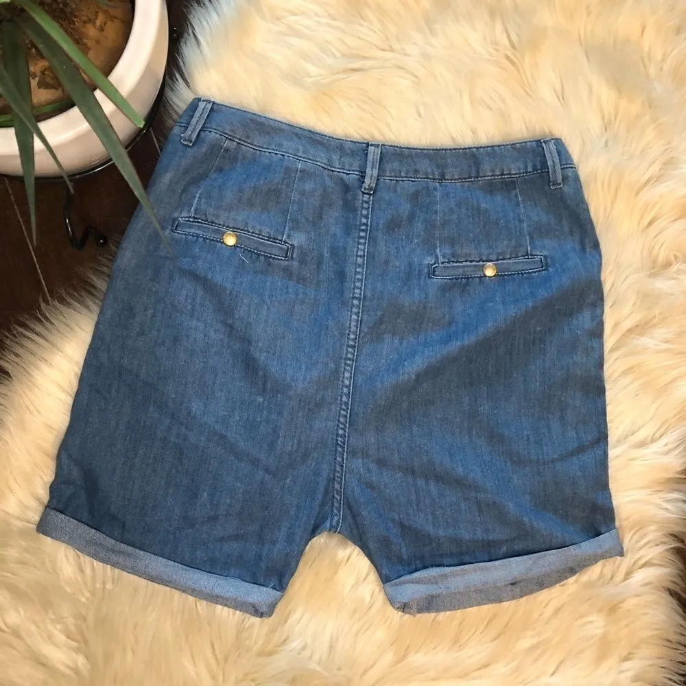 Topshop moto denim shorts size 6 - Image 6