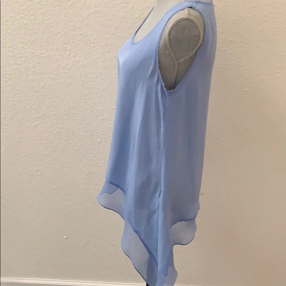Elizabeth and James Blue silk top XS sleeveless tiny flaw see photos RARE HTF - Image 3