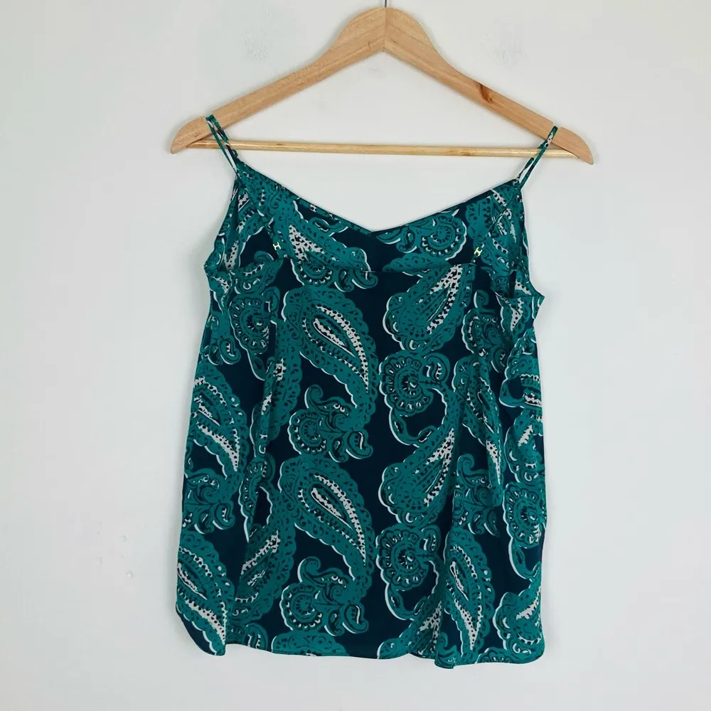 Stella McCartney poppy snoozing stretch silk green & blue paisley print camisole - Image 4
