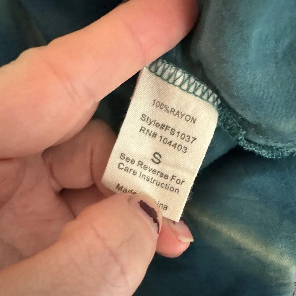 Fifty Street Blue Criss Cross Back Tank Top | Size Small | Rayon Sleeveless Blou - Image 5