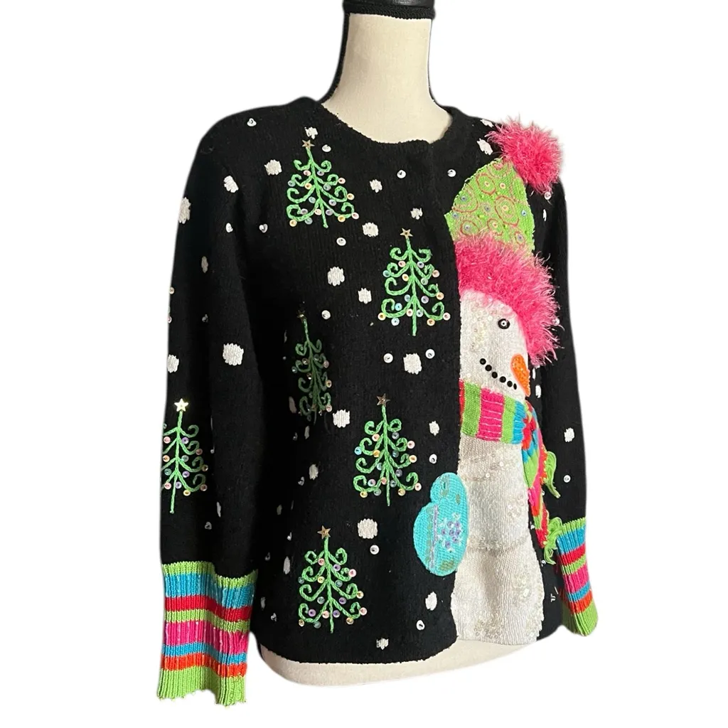 Vintage Design Options By Philip & Jane Gordon 3D Sweater Cardigan SZ. L.. Size L - Image 3