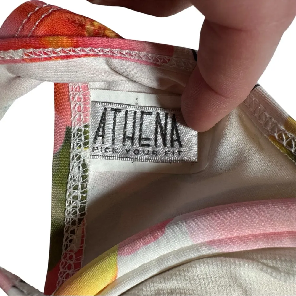 Vintage 90s White Tropical Floral Flower Hawaiian White Bikini Top 6 small - Image 3