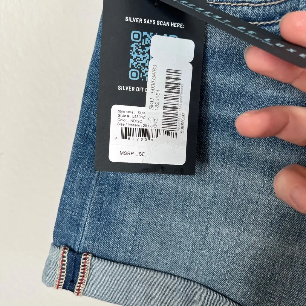 Silver Jeans Womens Curvy Mid Rise Suki Denim Shorts Size 29 Blue - Image 4