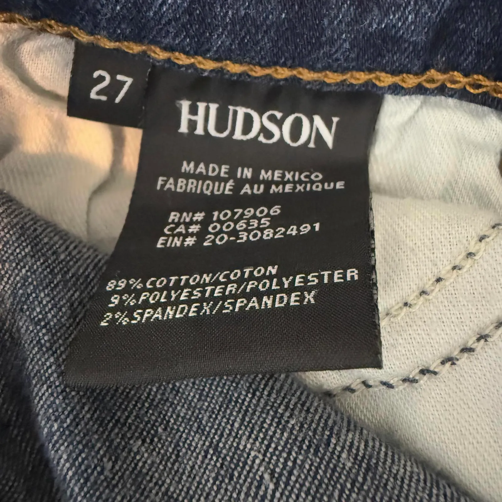 Hudson Women's Size 27 Super Skinny Jeans Raw Hem Dark Wash Casual Chic Denim Blue - Image 12