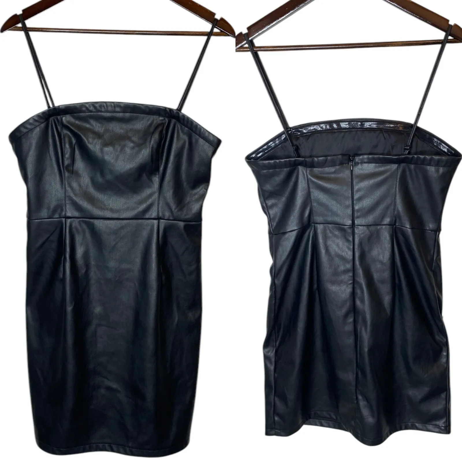 NA-KD Faux Leather Mini Dress - Image 2