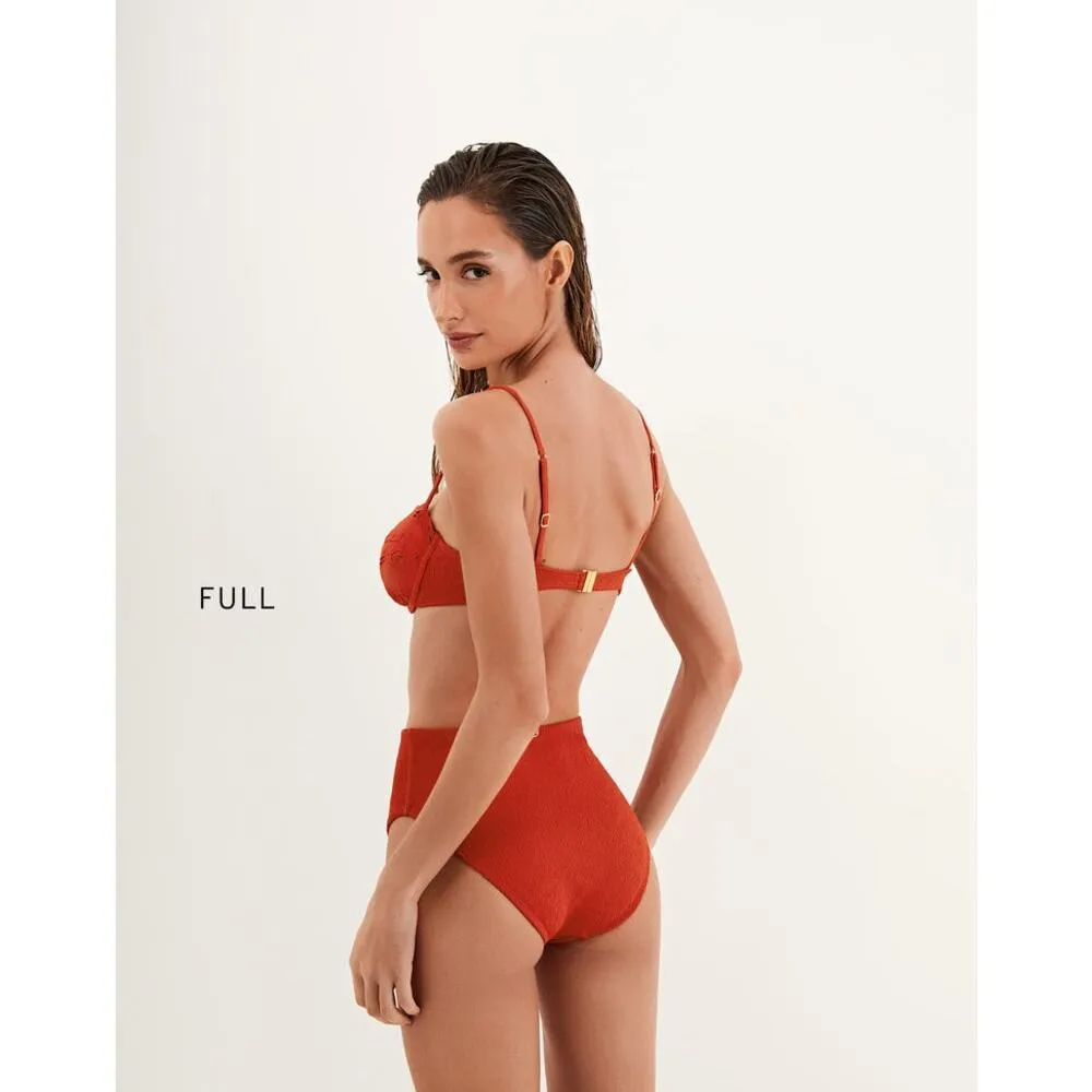 Vix Paula Hermanny Ruby Red Naya Nissi High Waist Bikini Bottom S - Image 3