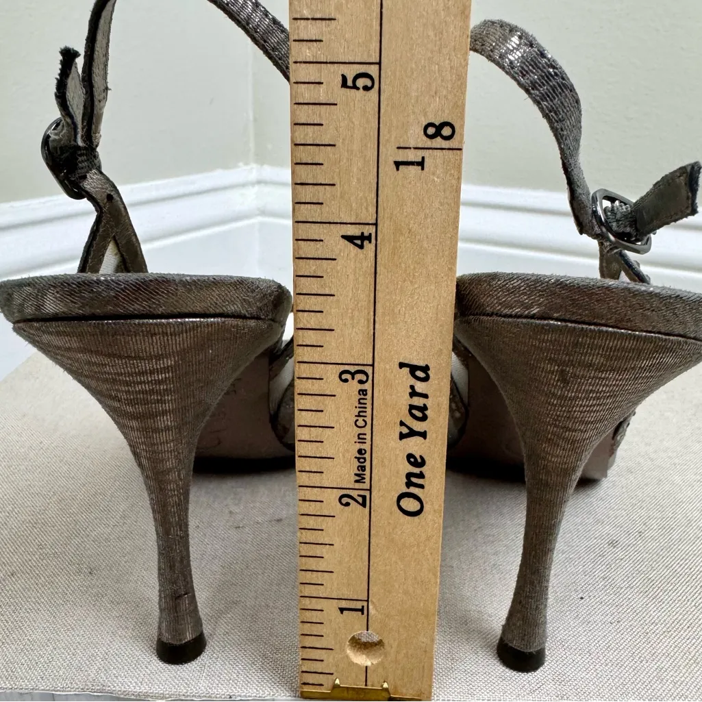 Adrianna‎ Papell Fiji Dress Shoes Silver Crystal Mesh Sz 7.5 Heels Formal - Image 3