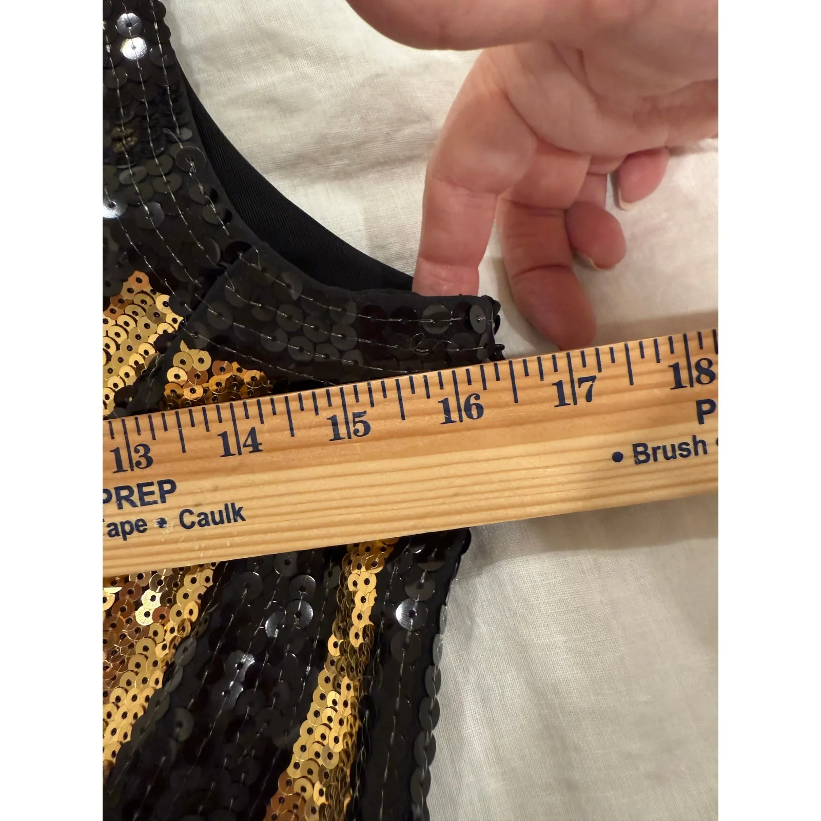 2B Bebe One Shoulder Striped Sequin Bodycon Mini Dress Black/Gold Women's Small Gold - Image 7