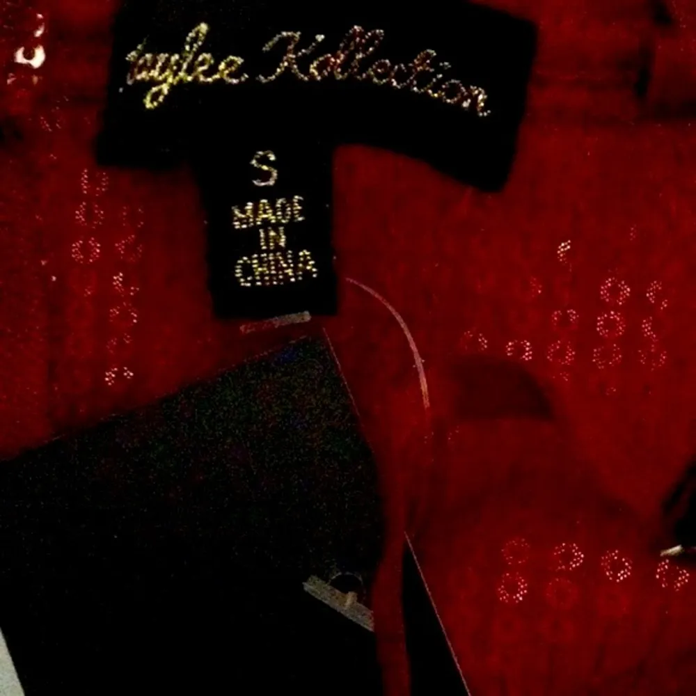 NWT Kaylee Kollection Burgundy Sequinned Mini Dress Sz S Padded Top - Image 9