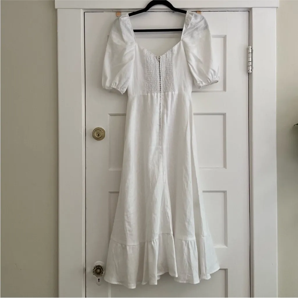 NWOT Reformation Belgium Linen Dress White Sundress - Image 8