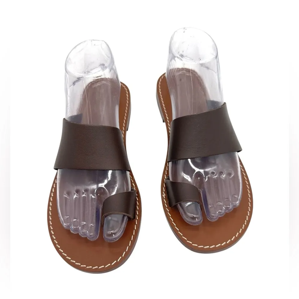 J. CREW MARTA REAL LEATHER Women’s “Made In Italy” Sandals Size 7 Brown - NWOB - Image 5