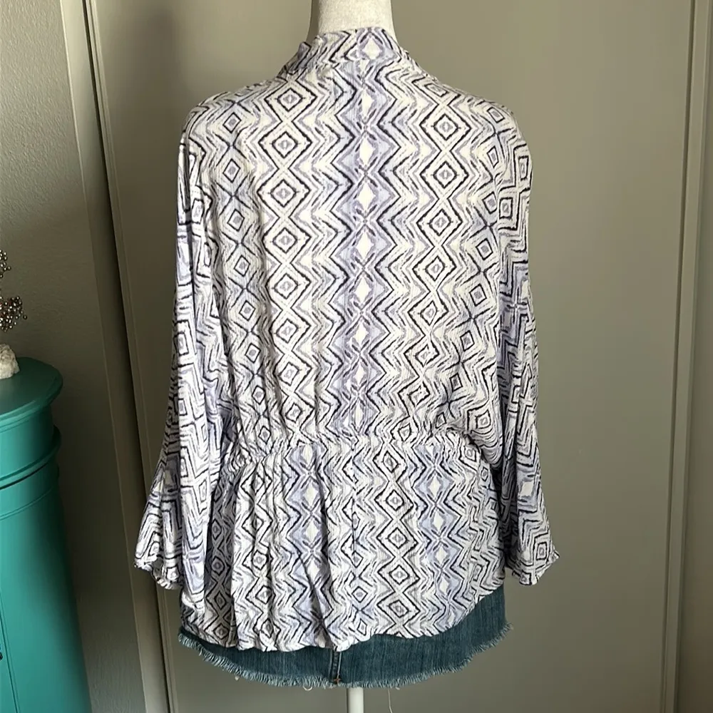 Tilly’s Others Follow Diamond Hobo Print Tie Front Kimono Cover Up Jacket - Image 5