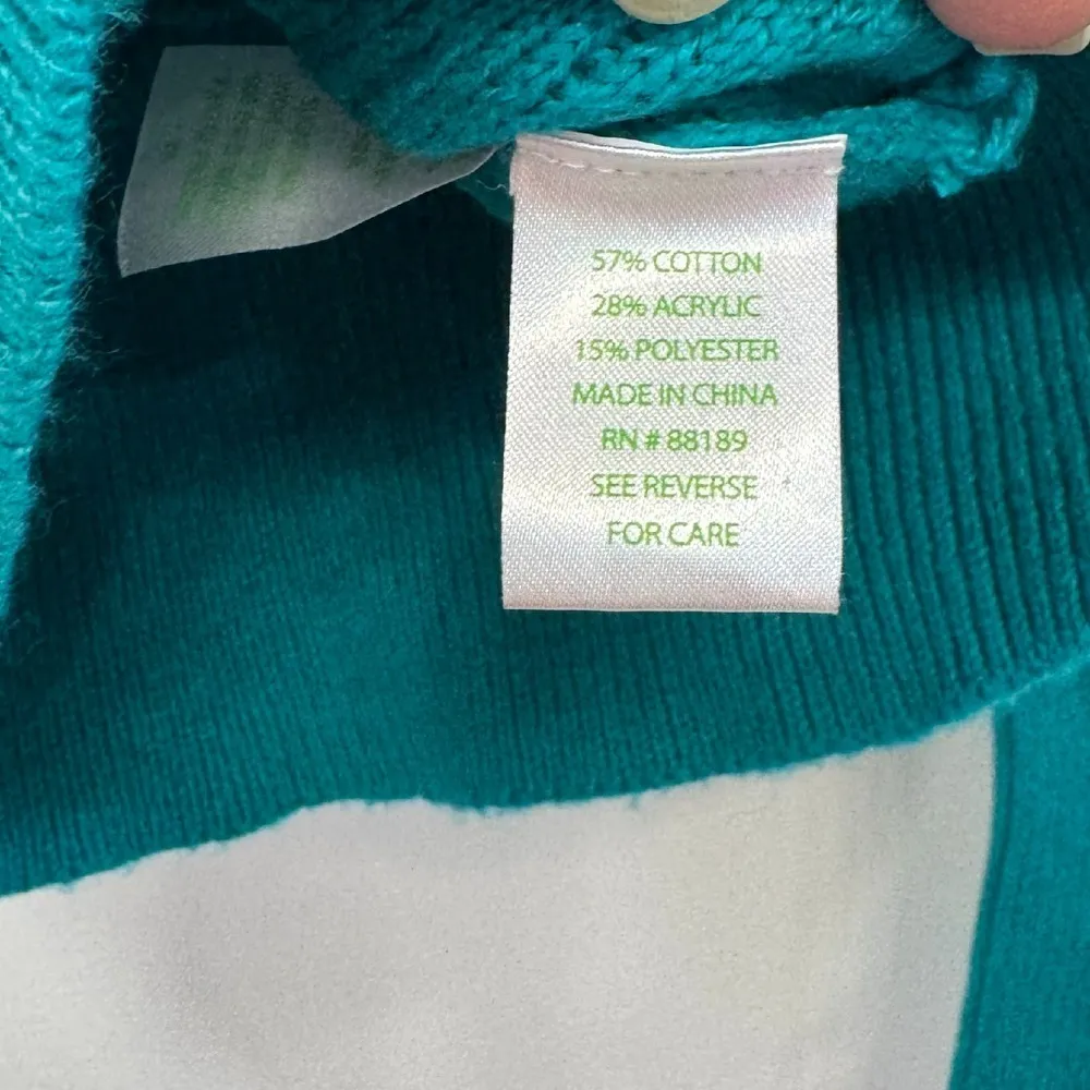 Lilly Pulitzer Jacquetta Sweater XS Maldives Green Knit Crewneck NWT $148 Cotton - Image 4