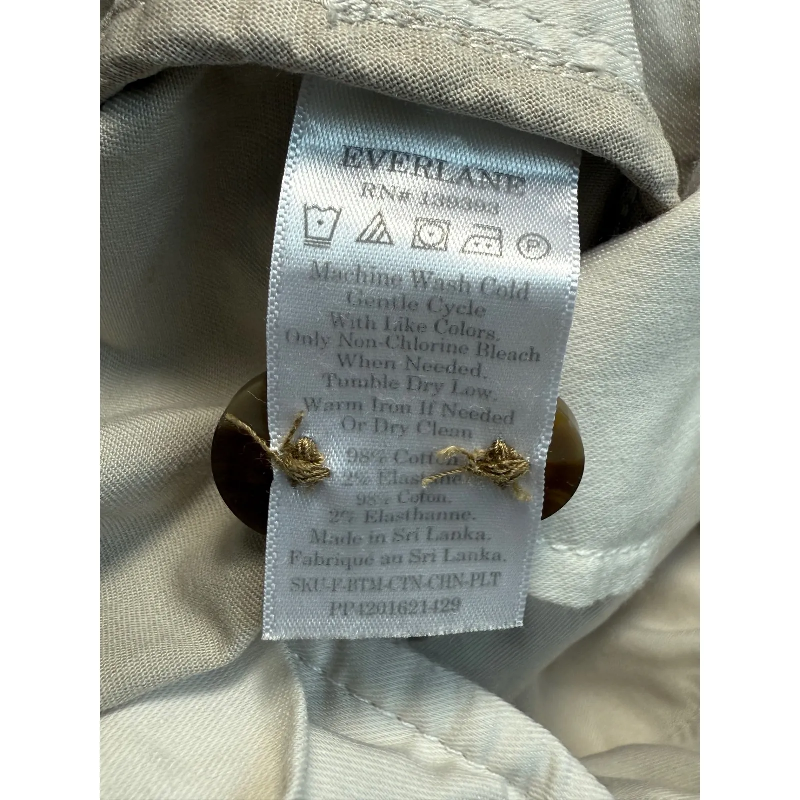 Everlane‎ Women's Size 00 Khaki Pleated Wide Leg Pants Trousers - Image 7