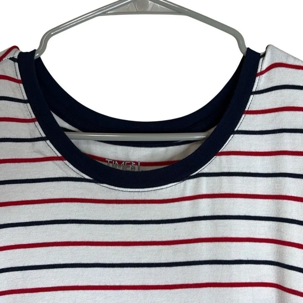 Time and Tru 3X XXXL Red Blue Stripe Tshirt Swing Midi Dress Pockets Patriotic Size undefined - Image 3