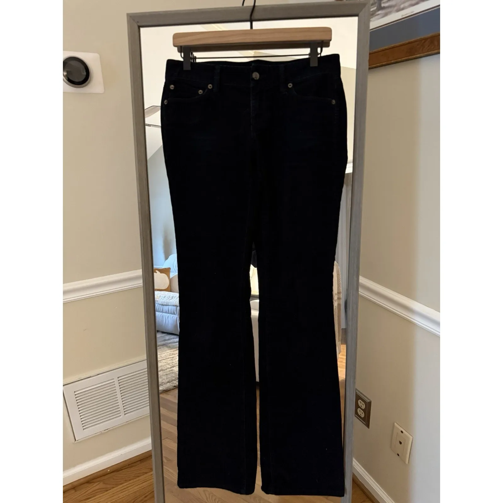 Talbots Womens Classic Fit‎ Boot Cut Corduroy Pants Black Stretch Size 2 Tall - Image 3