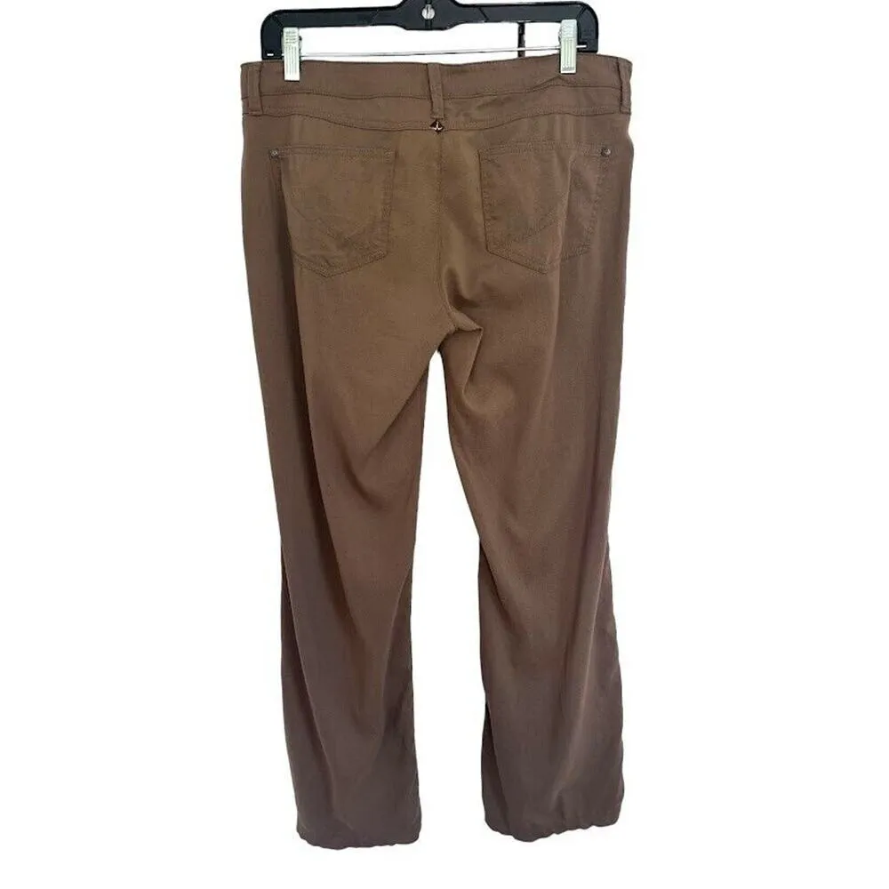 PrAna Womens Breathe Hiking Outdoor Straight Pants Size 8 Brown Nylon Stretch - Image 4