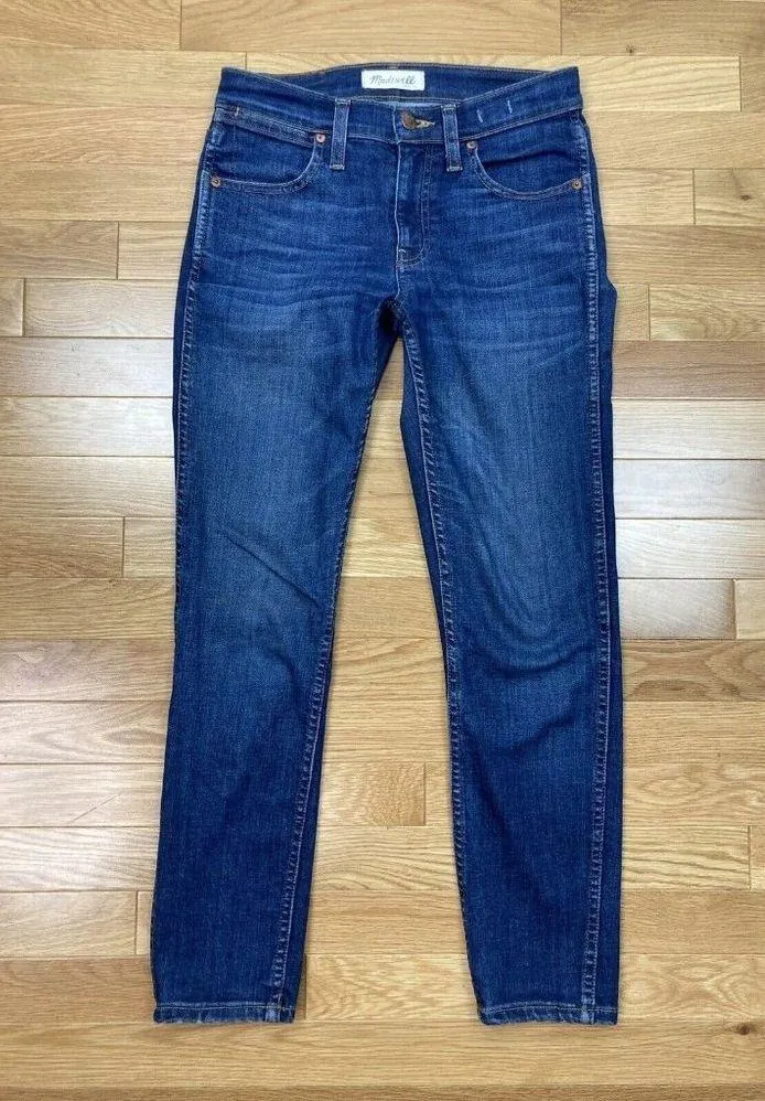 Madewell 9" High Riser Skinny Skinny Crop Jeans Womens 26? Dark Wash Style E8793 - Image 4